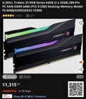 G skill Trident Z5 Rgb 64gb  2x32gb  Ddr5-6400 Ram  f5-6400j3239g32gx2-tz5rk 