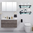 Aijaly 2-pack 16in Tempered Glass Bathroom Shelf  0 34in Thick  Wall Mount