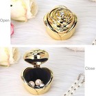 Rose Shape Vintage Jewelry Box - Gold Metal Trinket Organizer