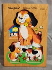 Vintage Wood Wooden Fisher-price Dog And Puppies 8 Piece Puzzle