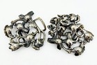 Antique Art Nouveau Sterling Silver 2 Piece Floral Poppies Buckle