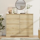       wooden Dresser With 8 Drawers Tall Modern Closet With Deep Storage Large Chest