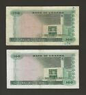 Uganda 100 Shillings 1966  P-4a 5a Both Varieties  A 1   A 6 Prefix  Rare Set