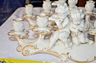 Vintage Hutschenreuther Selb 4-arm Cherub  Playing Flute Long Candelabra 16 