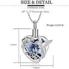 Hummingbird Cremation Jewelry Crystal Heart Urn Ashes Necklace Memorial Necklace
