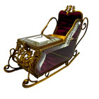 Rare Antique Christmas Sleigh Beveled Glass Red Velvet Victorian Jewelry Box