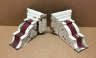 Antique Pair Small Corbels Shabby Wood Victorian Architectural Vtg Chic 705-26b