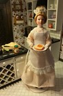 1 12 Dollhouse Miniature Porcelain Victorian Maid Housekeeper Doll In Pink Dress