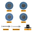 20pcs 2inch Flat Flap Disc Roll Lock Sanding Grinding Wheels 40 60 80 120 Grit