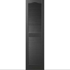 Vinyl Open Louver Shutters  1 Pair  - 002 Black - 15 Inch X 55 Inch
