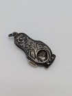 Antique Art Nouveau Sterling Silver Cigar Cutter Fob Germany Floral Repouss  