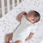 Lambs   Ivy Signature Gray white Marble Organic Cotton Fitted Crib Sheet