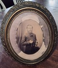 Framed Albumen Of Unknown Union Naval Officer  American Civil War  Original