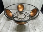 Vtg Ambrosia Mcm Metal Wire   Brass Copper Basket Fruit Bowl Decor 1995 11  Dia
