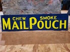 New Old Stock Nos Embossed Chew Smoke Mail Pouch Tobacco Tin Metal Sign Mca Sign