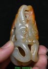 2 3  chinese Dynasty Natural Hetian Jade Carved Beast Animal Face Amuelt Pendant