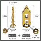 50 Pcs Self Drilling Zinc Alloy Drywall Anchors With Screws No Drill Required