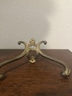 Antique 1908 Victorian Brass Double Coat Or Hat Rack 