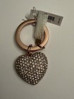 Coach Crystal Heart Keychain Fob Ring Charm Nwt
