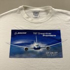 Vintage Boeing T-shirt Mens 2xl White 787 Dreamliner Premiere Airplane Aircraft