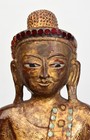 19th Century  Mandalay  Antique Burmese Wooden Standing Buddha