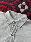Vintage 1930s 40s Faded Chambray Shirt Applique Fraternity Big Distressed Sz  16