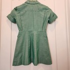 Vintage 1960s Official Girl Scout Green Uniform Shirt Dress Size 7 Cotton Retro