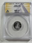 1965 Canada 10 Cents Proof Like Silver Coin Graded Ms 67 Dcam By Anacs