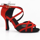Latin Dance Shoes Women 8 5 Cm High-heel Salsa Shoes Dance Red Gold Pu Footwear