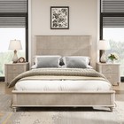 Queen Size Bed   2 Nightstands 3-piece Bedroom Set In Beige