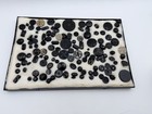 Antique Victorian Black Glass Buttons Lot 1800s Pressed Glass Jet   French 100 