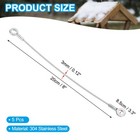 5pcs 304 Stainless Steel Cable With Clear Vinyl Coated Eyelets Ended 20cmx3mm
