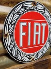 Vintage Fiat Porcelain Sign Italian Car Sales Service Dealer Italy Automobile