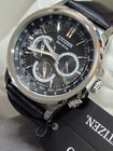 New   day date    Citizen Eco-drive Calendrier Black Leather Men s Watch Bu2100-05e