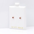 Baby Earrings Red Cz Solid 14k Gold Screw Protective Backs  2mm 