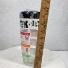 Vintage Mcm Glass Cocktail Shaker 9  Clear Multicolor Liquor Mix Drink Recipes