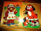 Vintage Fisher-price Wooden Peg Puzzle Lot Of 5-community-vehicles-bus-dog-bear