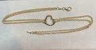 14k Anklet 10 5in Heart Center 3 5mm Double Chain     Lobster Close