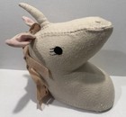 Plush Unicorn Head Wall Mount Faux Target Nursery Decor Cream Pink Felt