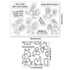 Cartoon Chicken Clear Stamp And Metal Die Set Cartoon Rooster Stamp And Die C   