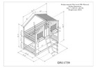 Twin Over Twin House Bunk Bed W  Roof Safety Guardrails And Ladder For Kids Gray