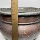 Vintage Large Copper Cauldron Pot Planter 8lb 6oz Metal Handles Decor Bowl