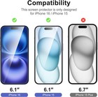 3 Pack Tempered Glass Screen Protector For Apple Iphone 15 16 6 1  Anti-scratch