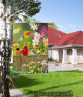 Hummingbird Spring House Flag Birds Floral Garden Flags 28x40 Double Sided  Larg