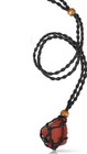Crystal Stone Black Braided Necklace Holder Cage Pendant Empty Corded B6654