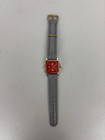 Vintage Golf Scoring Watch Swiss Made The Domatic Scorer Red Face Gray Strap