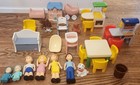 Vintage 1989 Little Tikes Large Blue Roof 2 Story Doll House W  Many Accessories