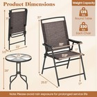 3 Pcs Outdoor Bistro Dining Furniture Set W 1 57  Umbrella Hole Rippled