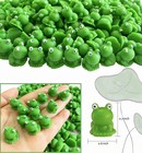 Mejixiwell 100 Pcs Mini Resin Frogs Miniature 0 6 X 0 7 Inches  Green