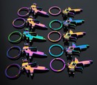 10 Pack Spray Paint Gun Metal Key Chain Ring Pendant Keychain Gifts Neon Rainbow